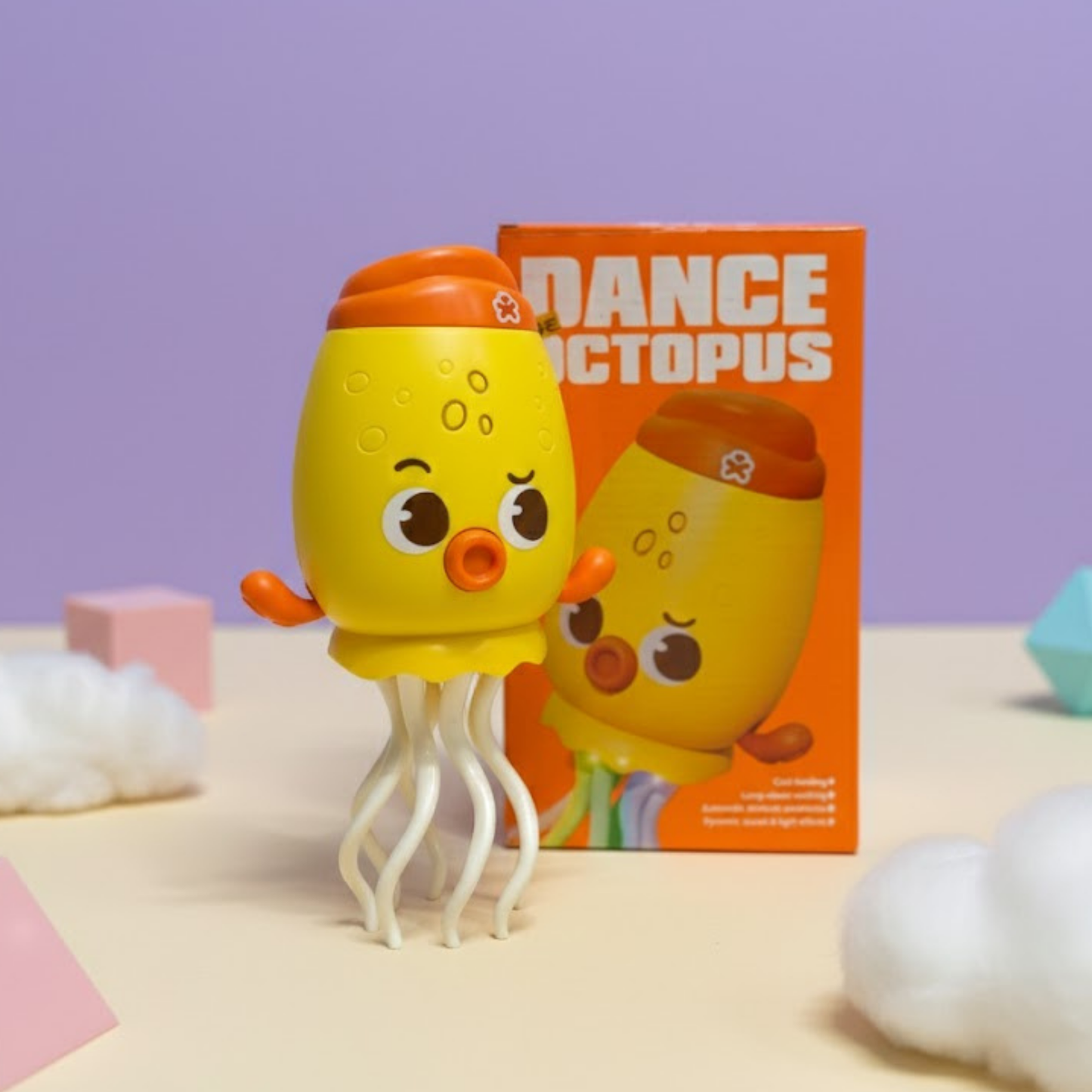 Dancing octopus toy with colorful LED lights and music for toddlers and babies