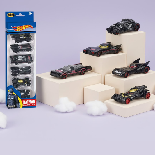 Hot Wheels Batman Alloy Car Set – 6, Die-Cast Batmobile Collectible Cars for Kids