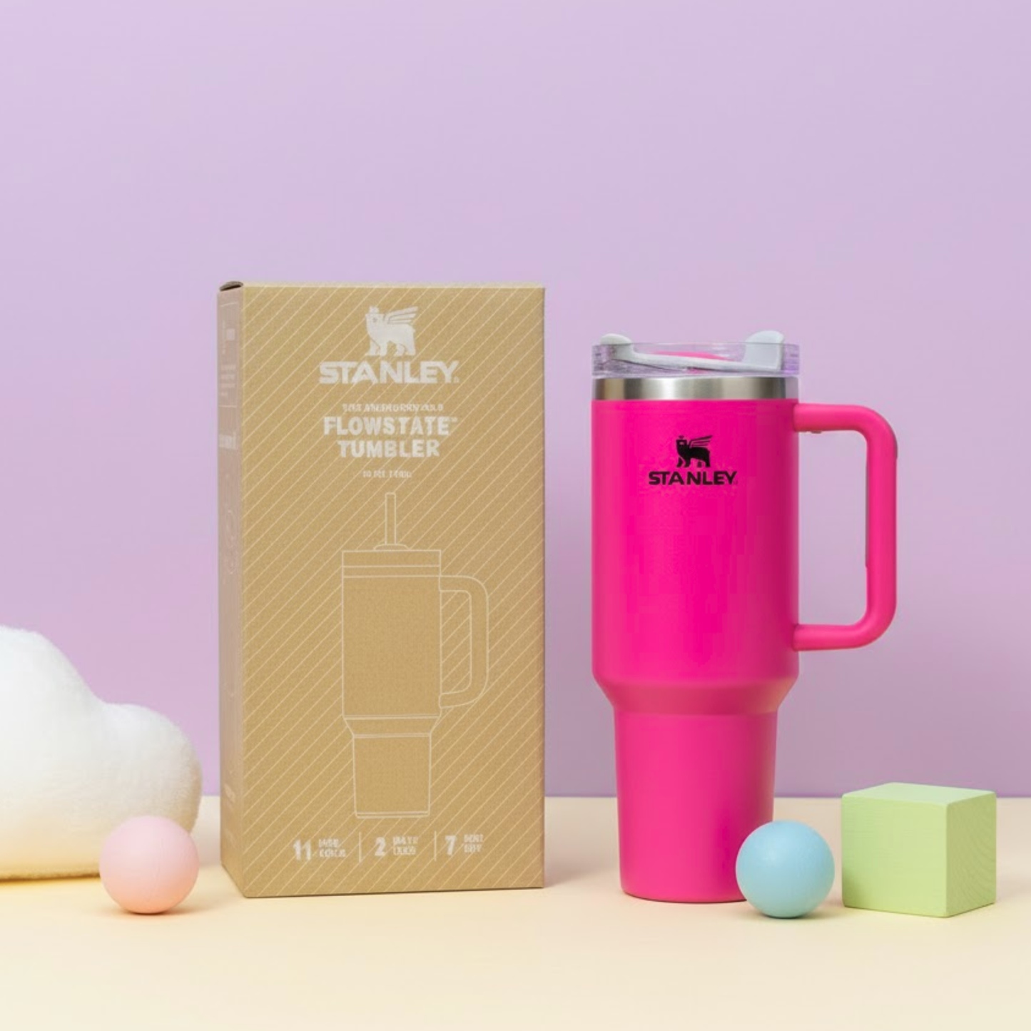 Insulated tumbler with handle and straw – premium travel drinking cup for kids and adults"