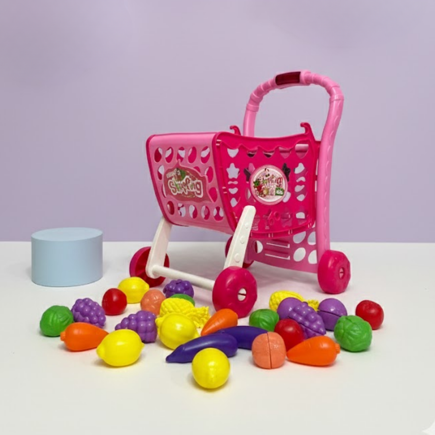 Shopping Cart with fruits & vegetables - Pretend play Toy