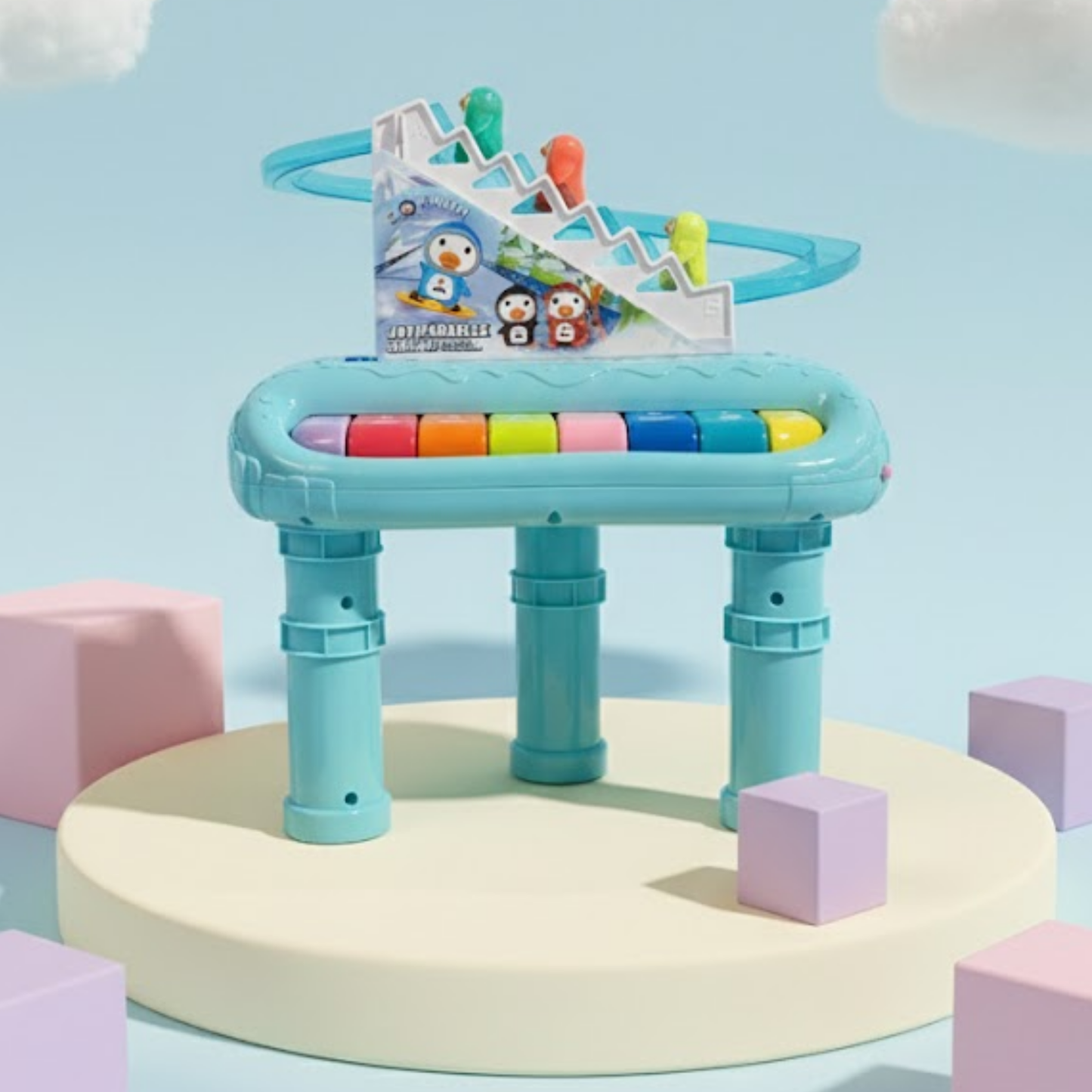 2-in-1 Penguin Musical Activity Table – Piano Keyboard Toy