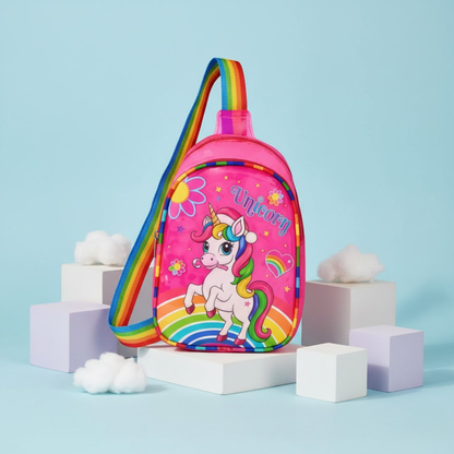 Neon Cartoon printed Chest Sling Bag