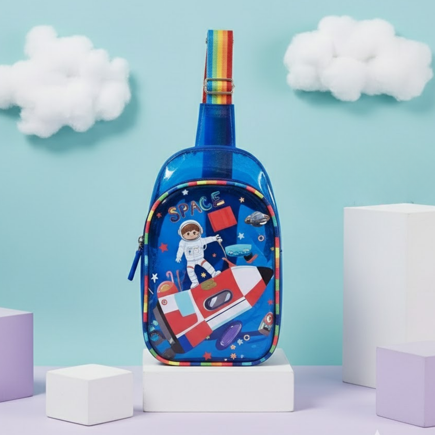 Neon Cartoon printed Chest Sling Bag