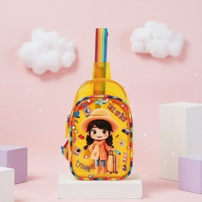 Neon Cartoon printed Chest Sling Bag