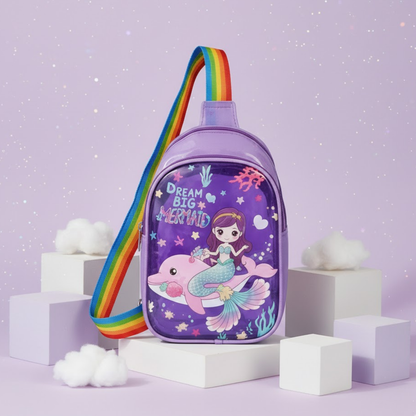 Neon Cartoon printed Chest Sling Bag