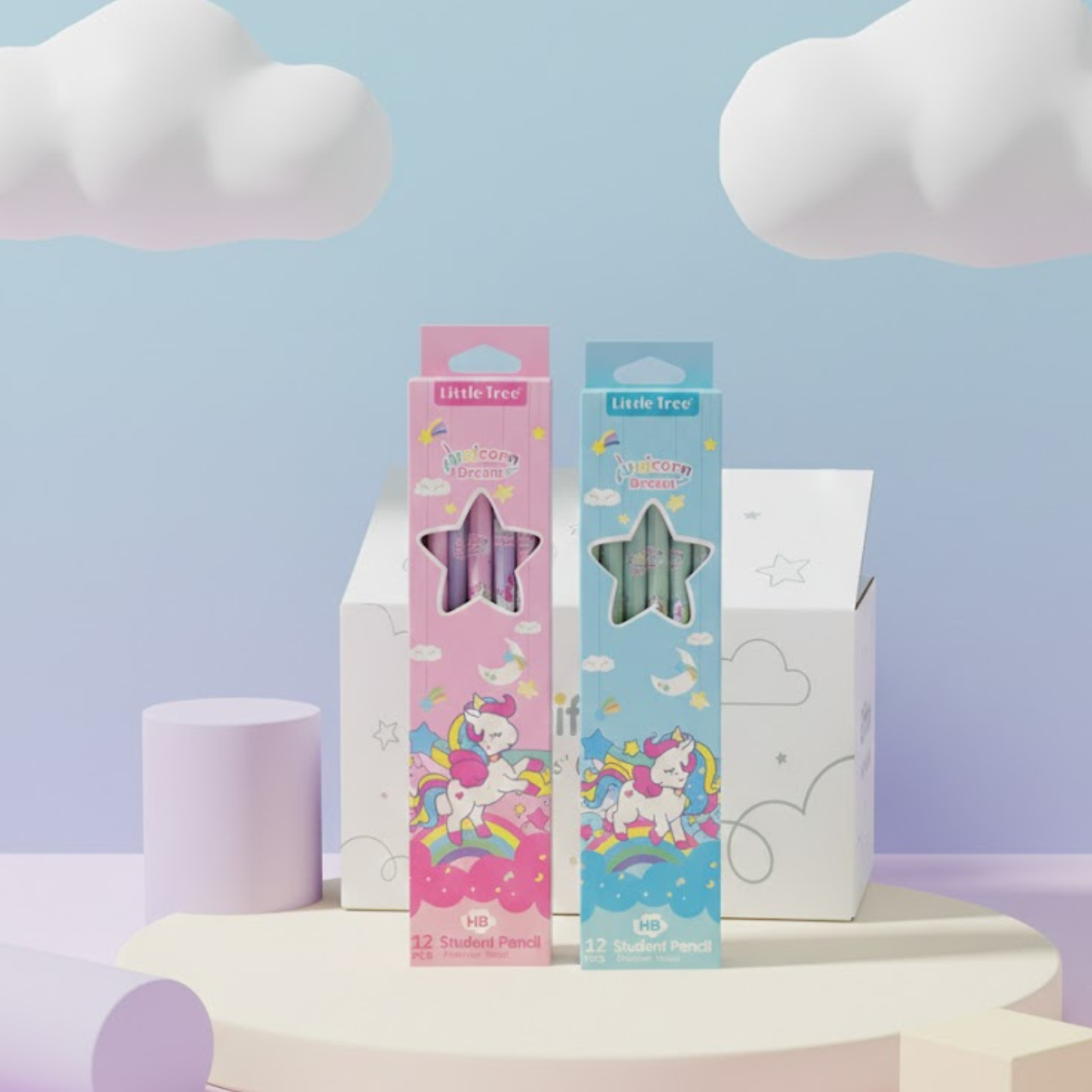 Set of 12 HB Unicorn design pencils