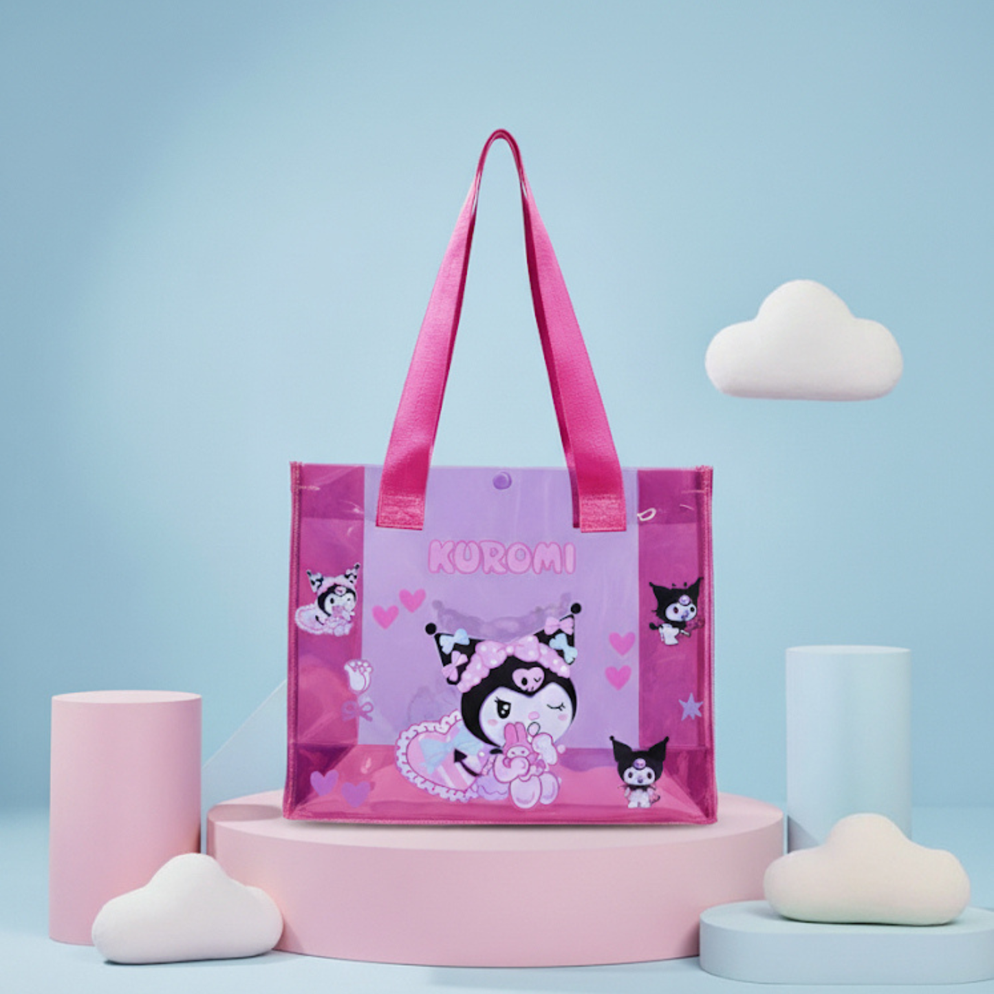 Button Closure Tote Bag