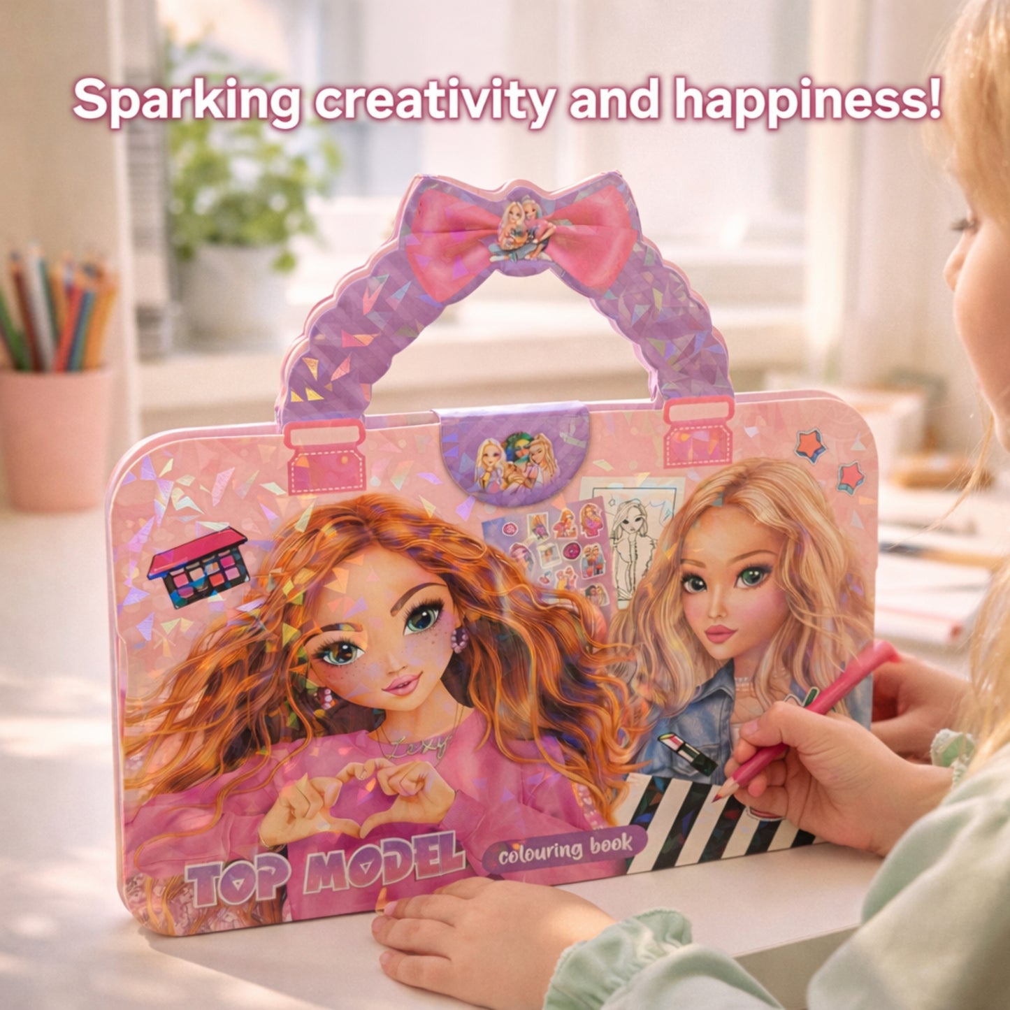 Colouring Book Set with Stickers and Holographic Handle
