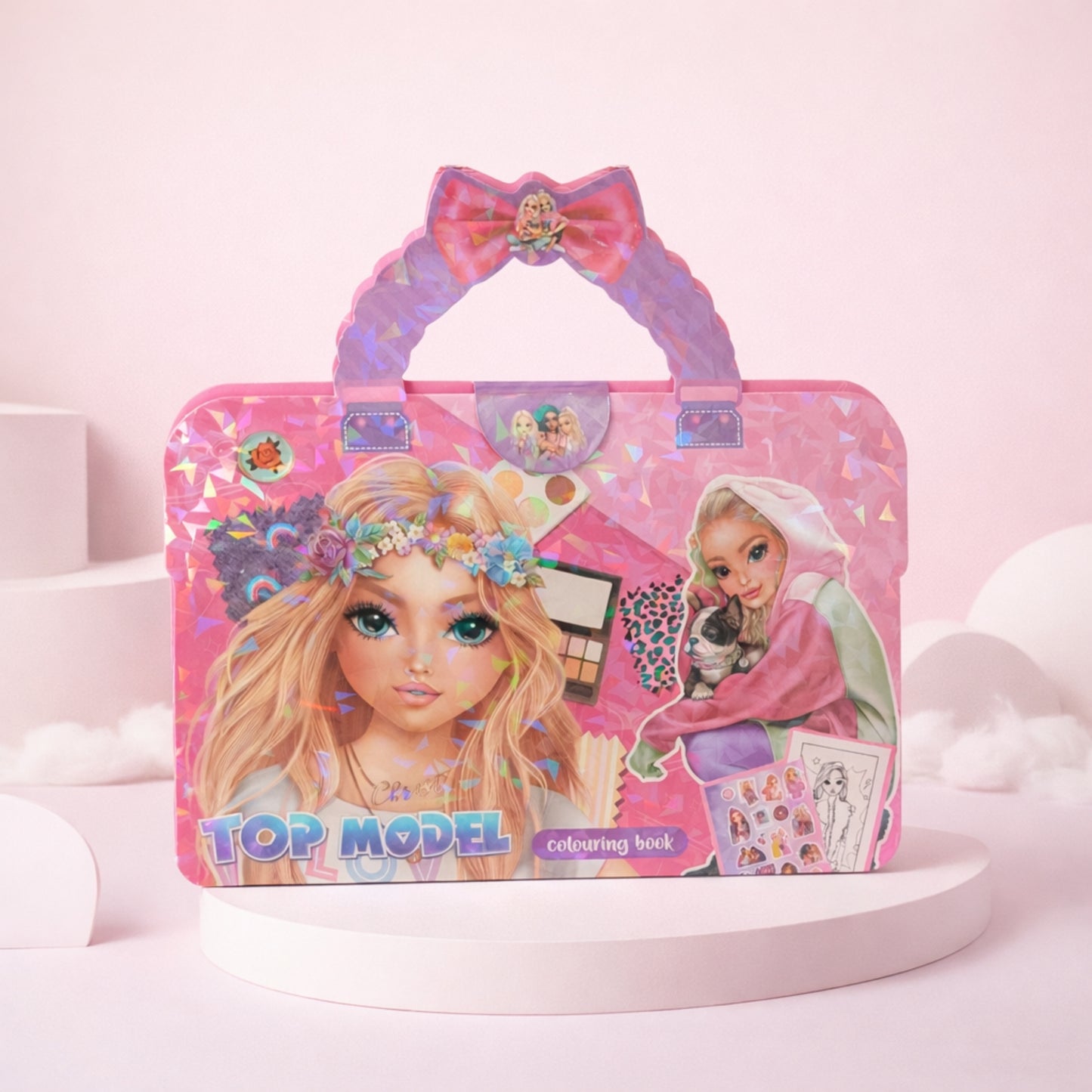 Colouring Book Set with Stickers and Holographic Handle