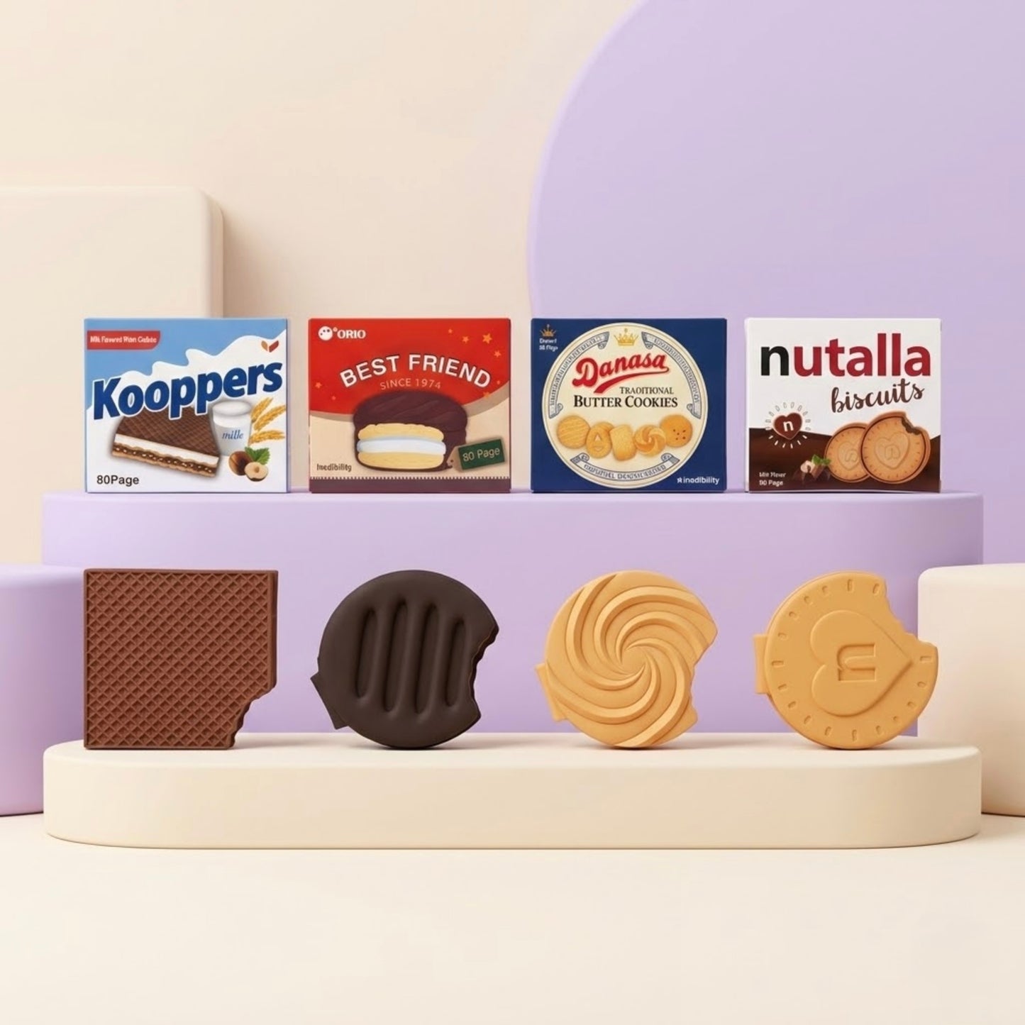 Cute Biscuit, Chocolate & Cookie Mini Pocket Notebook