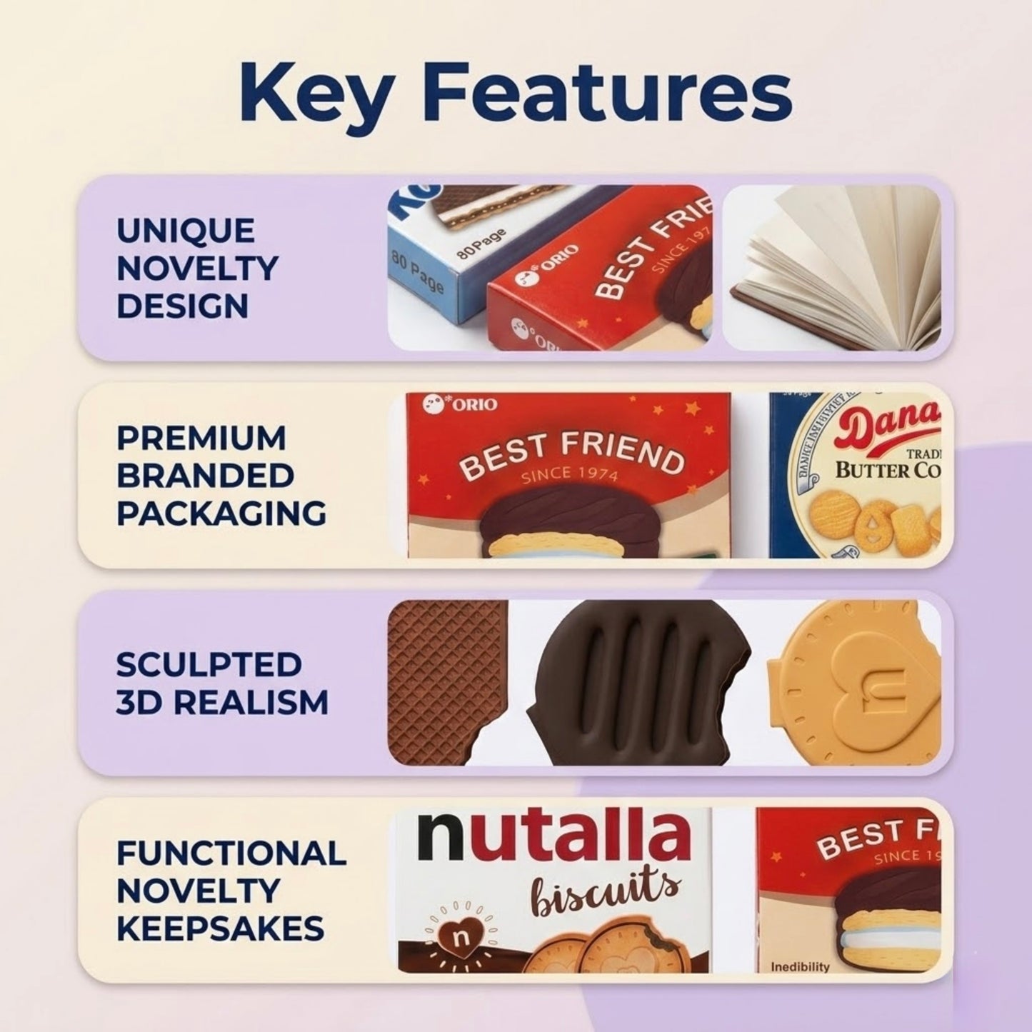 Cute Biscuit, Chocolate & Cookie Mini Pocket Notebook