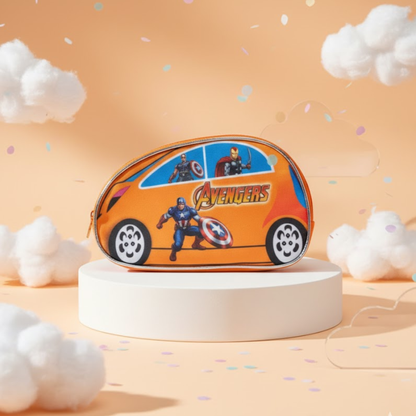 Avengers-themed product on a cloud-like background