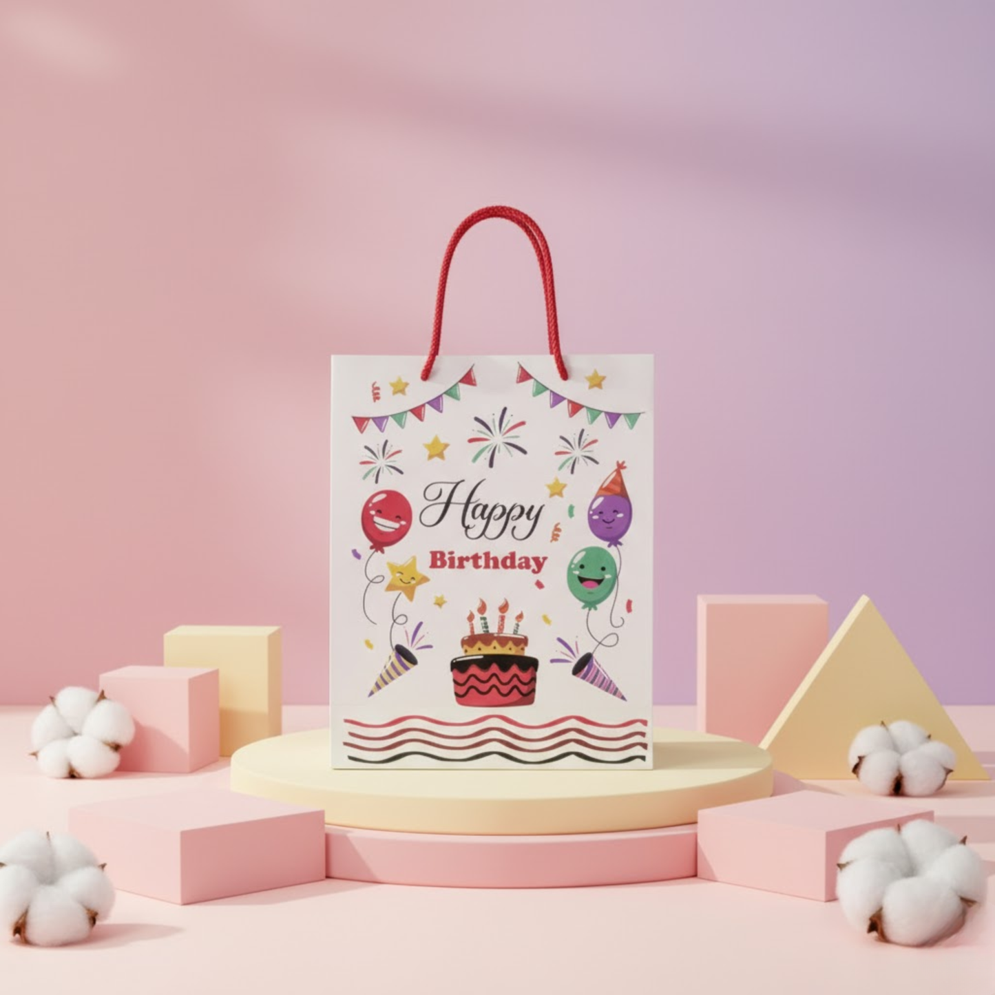 Colorful Printed Party Bag with Handles