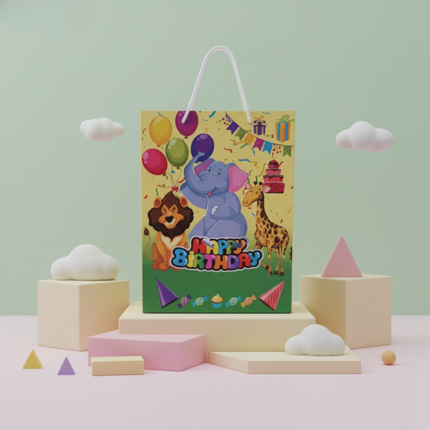 Colorful Printed Party Bag with Handles