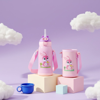 Stainless Steel Vacuum Dual Water Bottle - 600ml