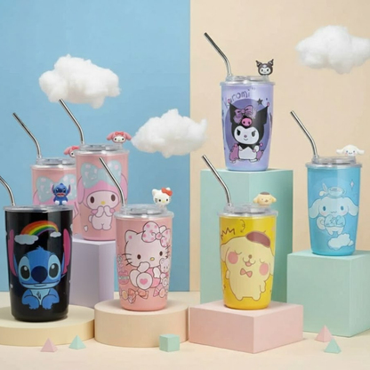 Stainless Steel Sanrio Tumblers with straw -600ml