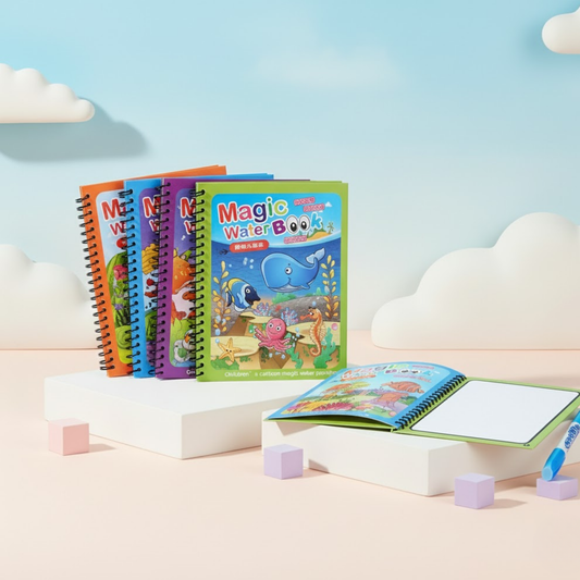 Magic reusable water coloring book