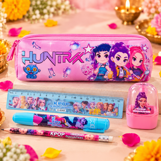 K-Pop Demon Hunters Stationery Gift Set with Pencil Pouch
