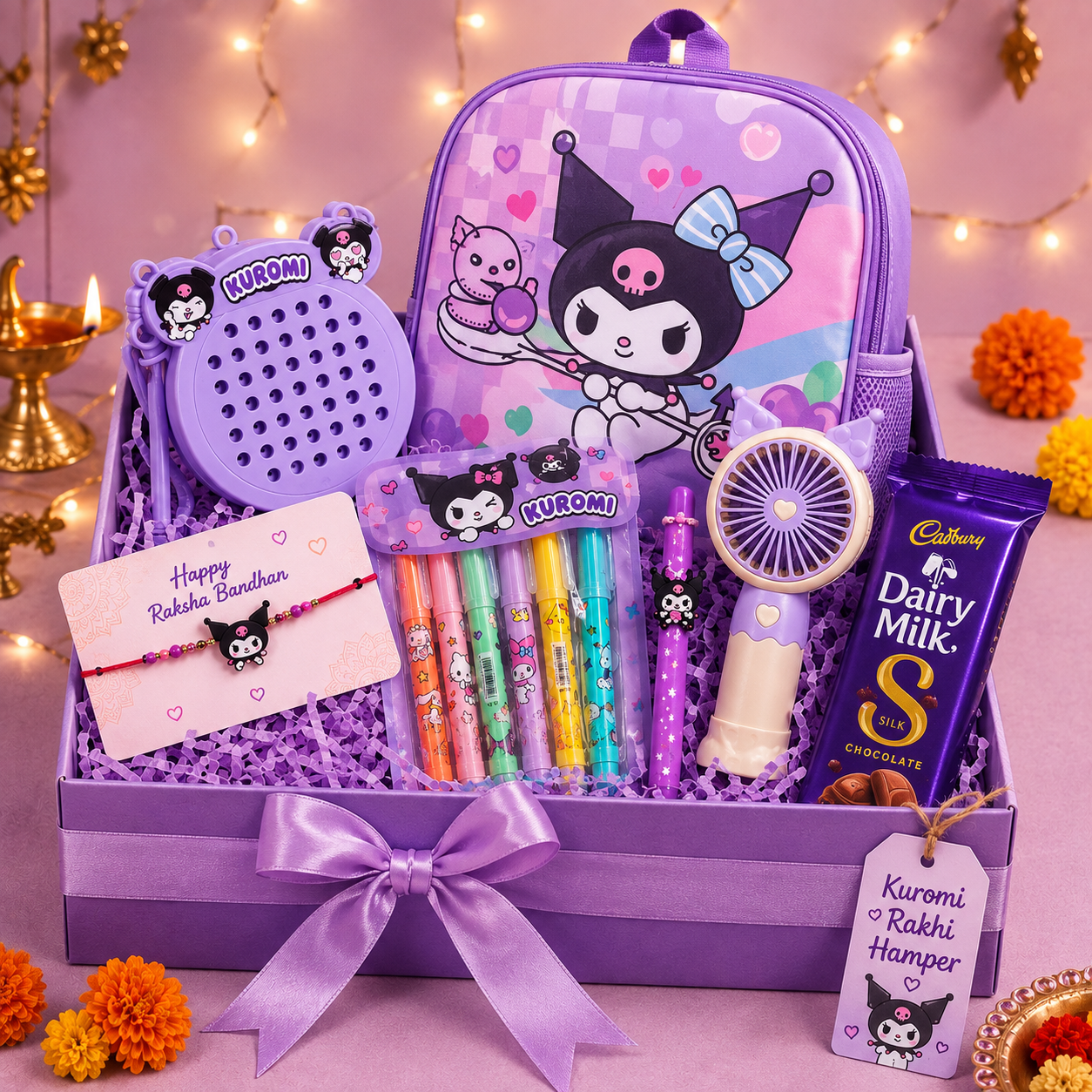 8-in-1 Raksha Bandhan Gift Set - Kuromi Theme | GKGH003