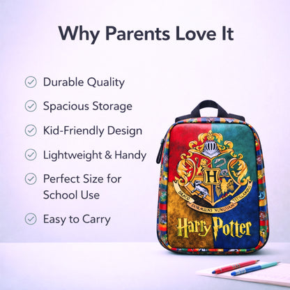 Harry Potter Hogwarts Crest Backpack | Premium School Bag (20 x 7 x 28 cm)