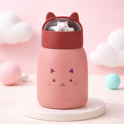 Cat Ear Kids Glass Water Bottle -350 ml