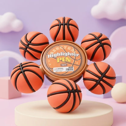 6 PCS Cute Sports Theme Highlighters set