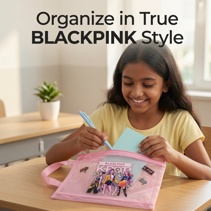 K-Pop Girl Group Transparent Mesh Folder Bag | Stationery Organiser