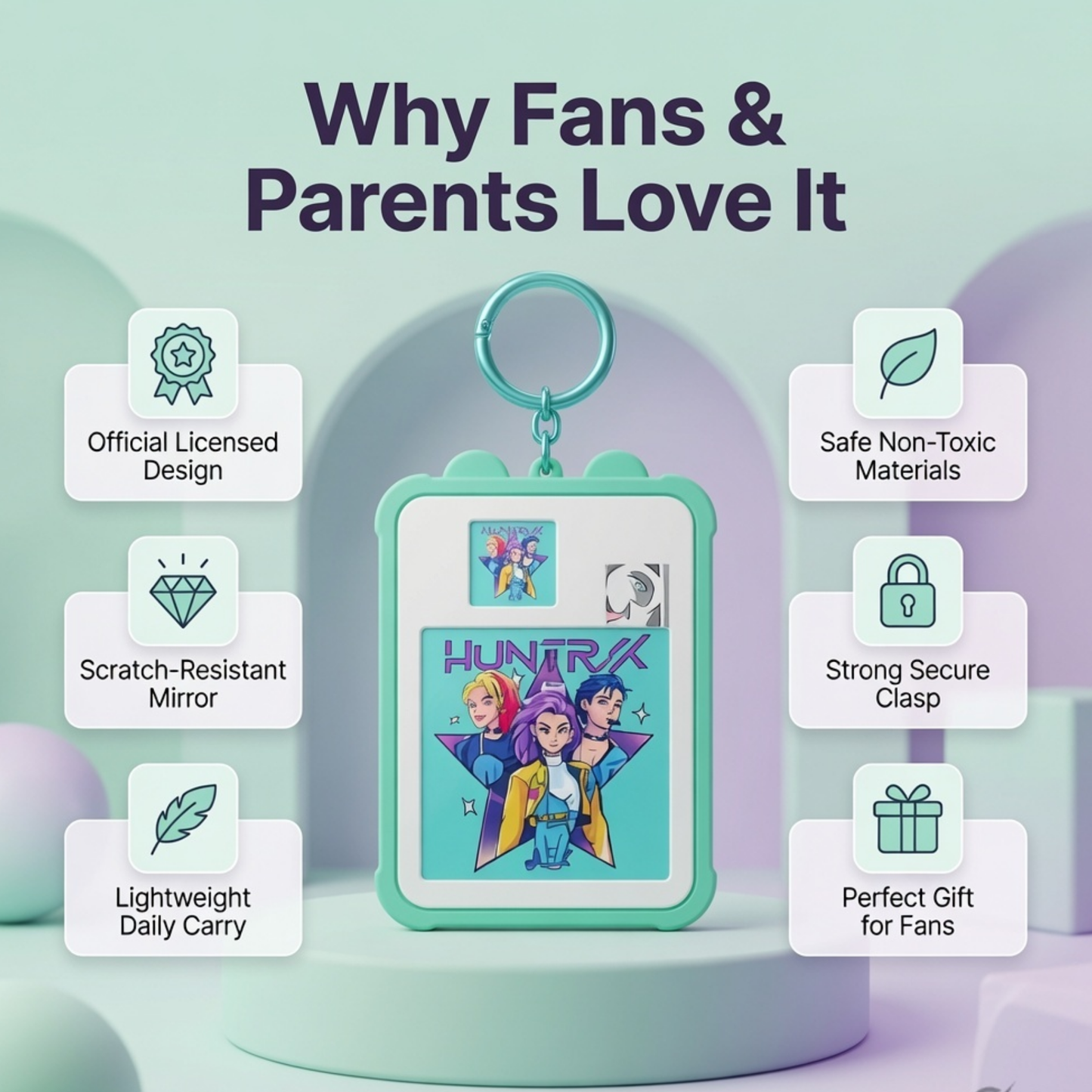 K-Pop HuntrX Photo Card Puzzle Keychain | Anime Character Bag Charm for Kids & Teens