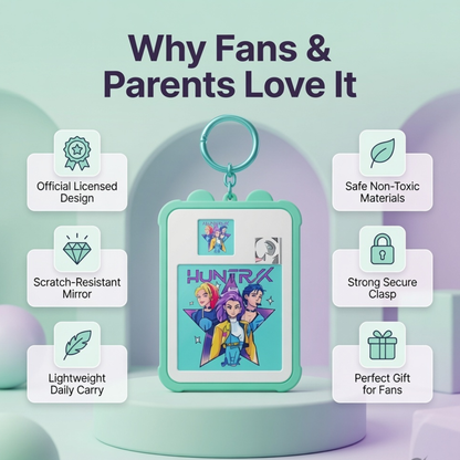 K-Pop HuntrX Photo Card Puzzle Keychain | Anime Character Bag Charm for Kids & Teens