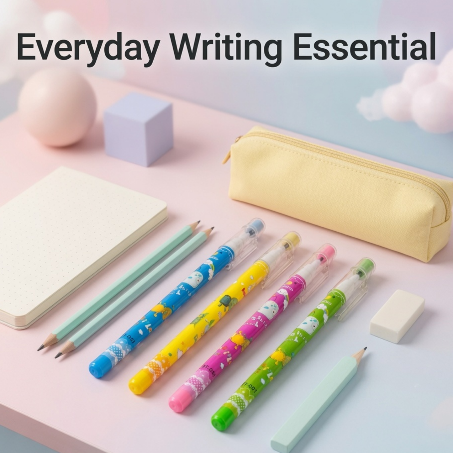 Kawaii Cute Character Mechanical Pencil Set | 4 Colours