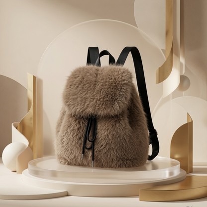 Luxury Faux Fur Backpack | Stylish Plush Backpack for Women & Girls