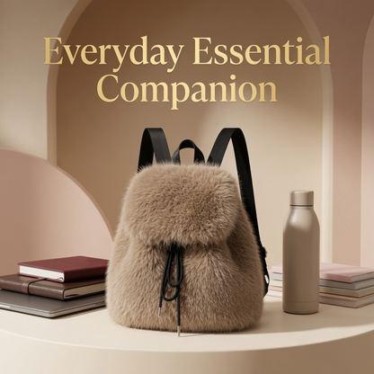 Luxury Faux Fur Backpack | Stylish Plush Backpack for Women & Girls
