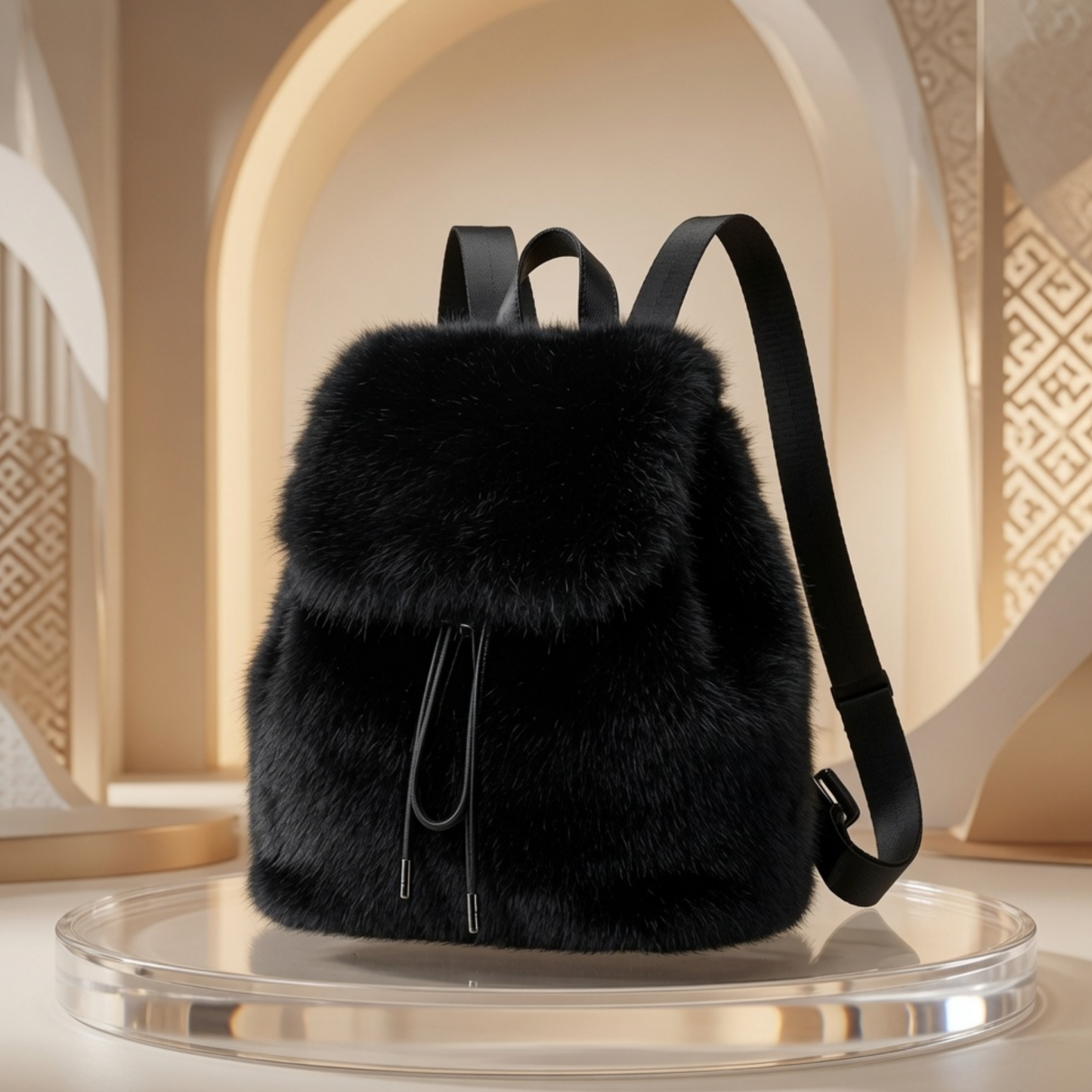 Luxury Faux Fur Backpack | Stylish Plush Backpack for Women & Girls