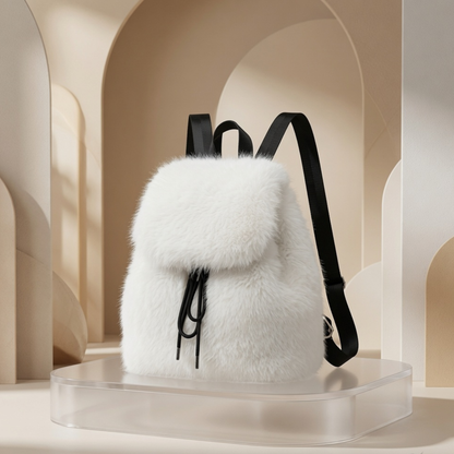 Luxury Faux Fur Backpack | Stylish Plush Backpack for Women & Girls