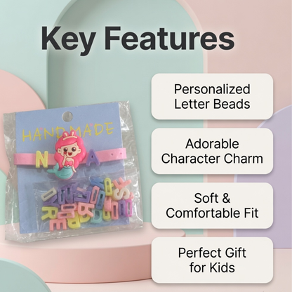 Handmade Mermaid DIY Name Bracelet Kit for Kids | Personalised Charm Bracelet Set