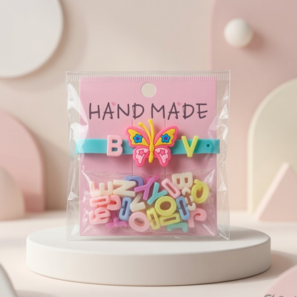 Handmade Mermaid DIY Name Bracelet Kit for Kids | Personalised Charm Bracelet Set