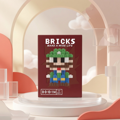 Luigi Super Mario Micro Brick Building Set | Build  & Display