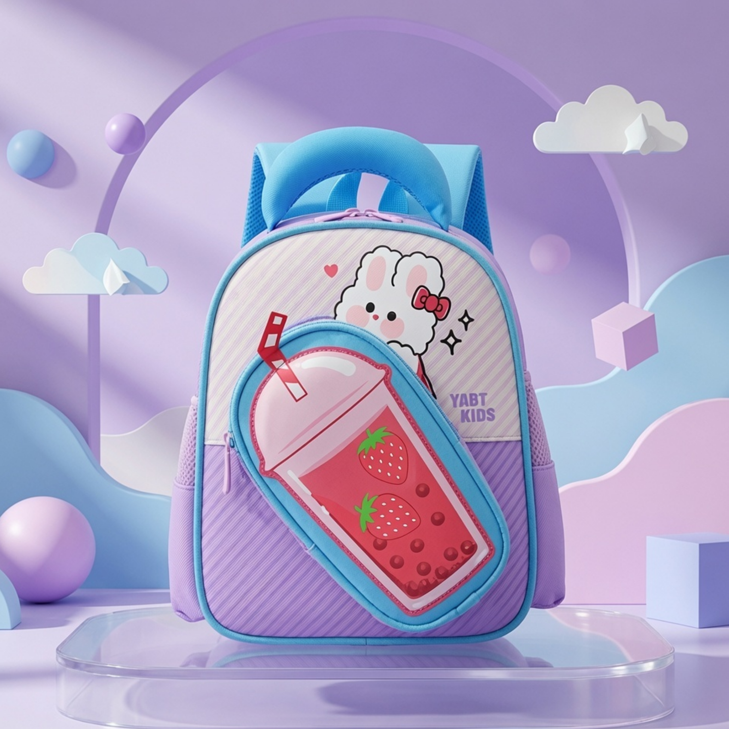 12" Kids School Backpack with Bubble Tea Pencil Pouch for Preschool & Kindergarten