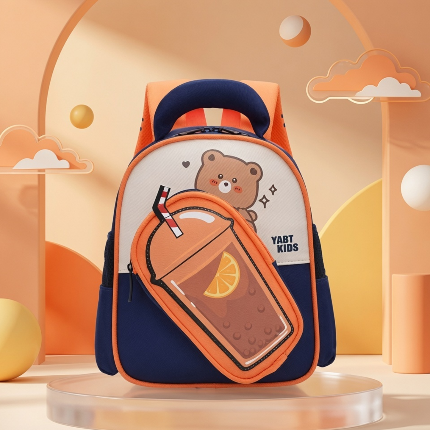 12" Kids School Backpack with Bubble Tea Pencil Pouch for Preschool & Kindergarten