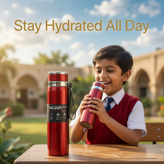 Premium Stainless Steel Vacuum Insulated Water Bottle with Carry Strap – Leakproof Travel Flask