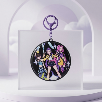 K-Pop Demon Hunters Round Mirror Keychain