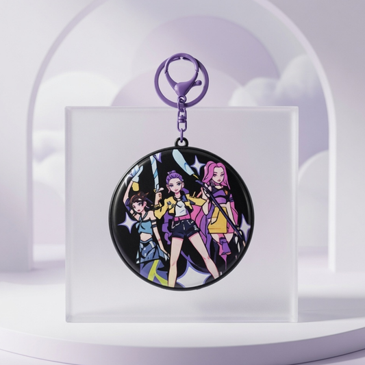 K-Pop Demon Hunters Round Mirror Keychain