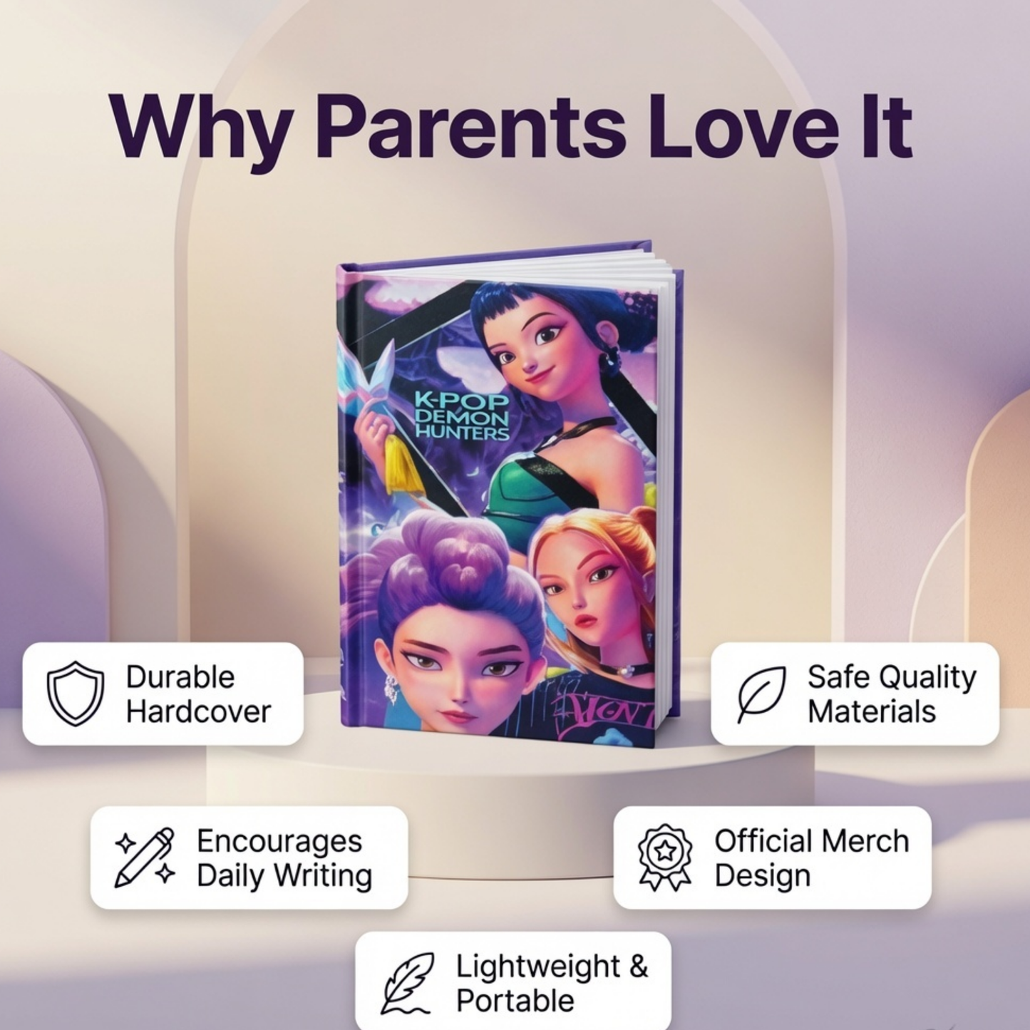 K-Pop Demon Hunters Notebook | Hardcover Diary for Kids & Teens