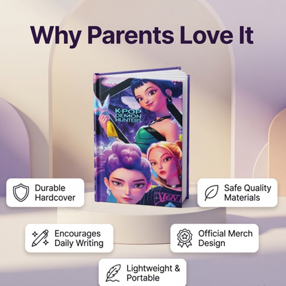 K-Pop Demon Hunters Notebook | Hardcover Diary for Kids & Teens