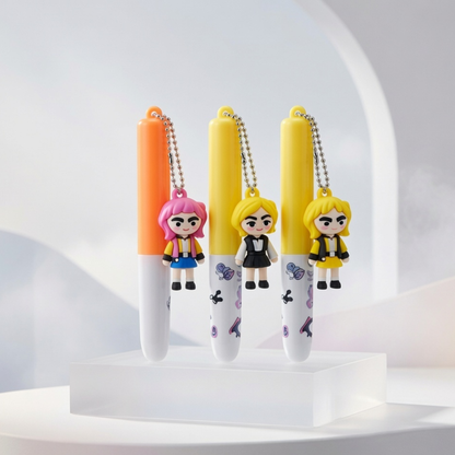 K-Pop Demon Hunters Pastel Highlighter with Character Keychain