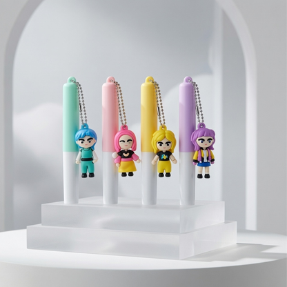 K-Pop Demon Hunters Pastel Highlighter with Character Keychain
