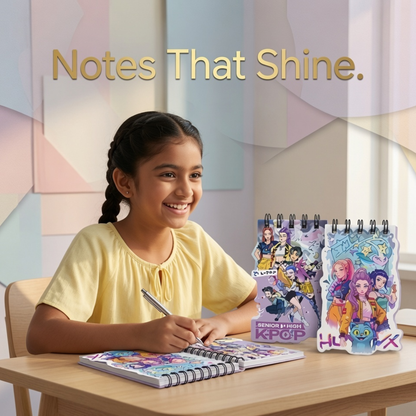 K-Pop HuntrX A6 Spiral Die-Cut Diary | Mini Notebook for Kids & Teens