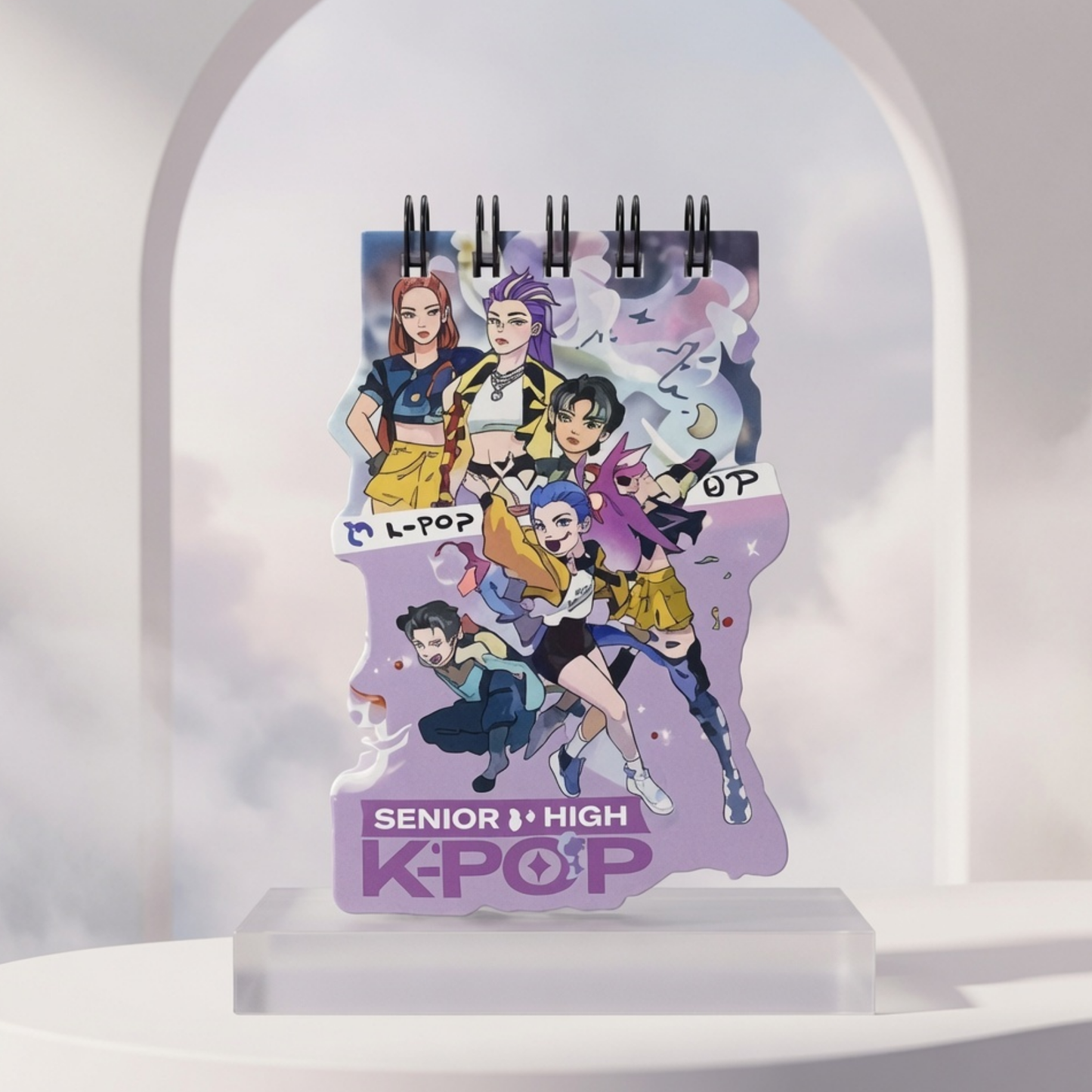 K-Pop HuntrX A6 Spiral Die-Cut Diary | Mini Notebook for Kids & Teens