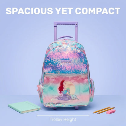 18" Mermaid Trolley School Bag with LED Light Wheels