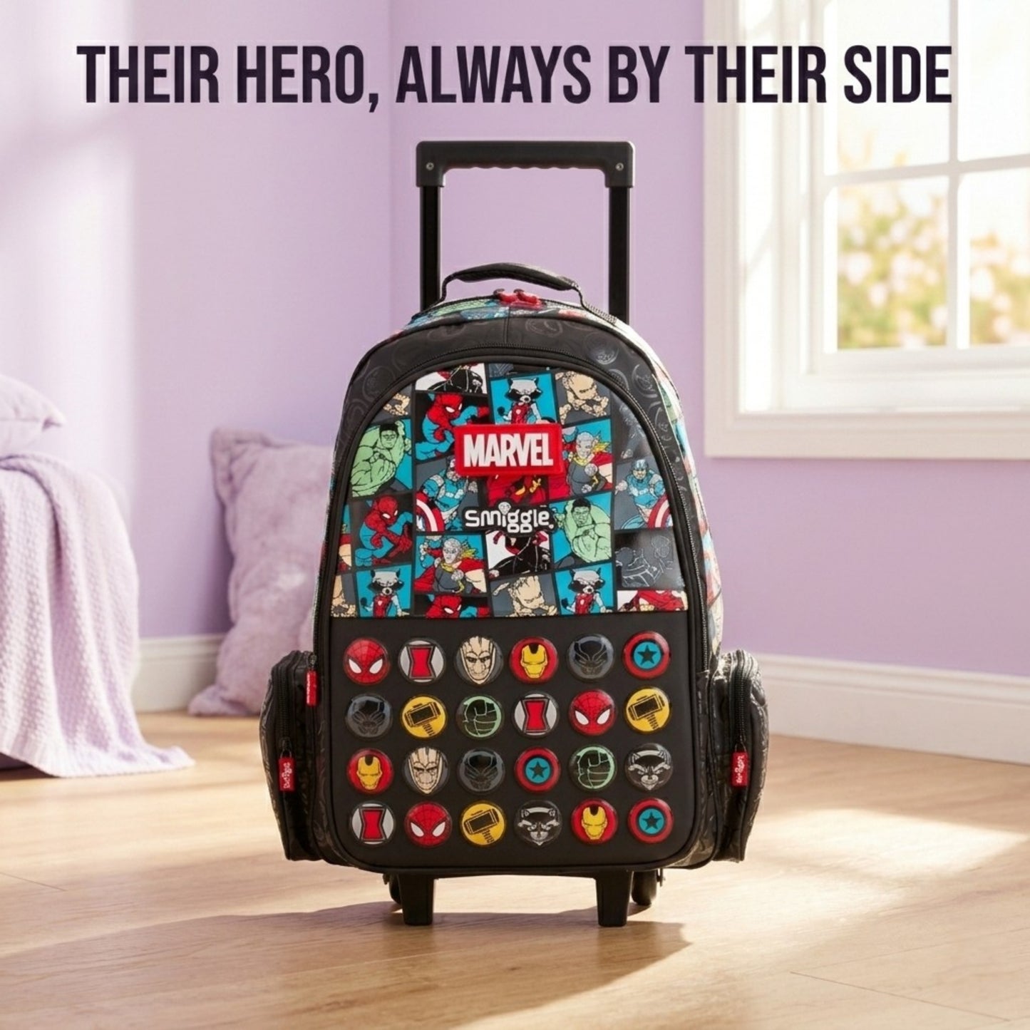 18" Smiggles Marvel Trolley School Bag